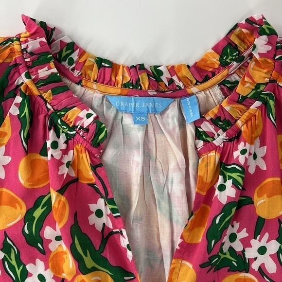 Draper James Kellie Babydoll Dress Orange‎ Blossom oversized fun XS - Picture 5 of 10
